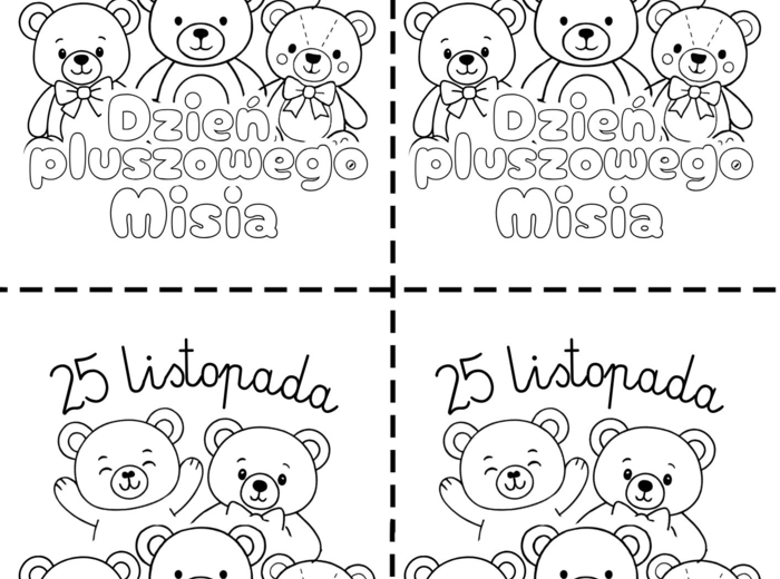 Dzień Pluszowego Misia - wklejka/karta pracy