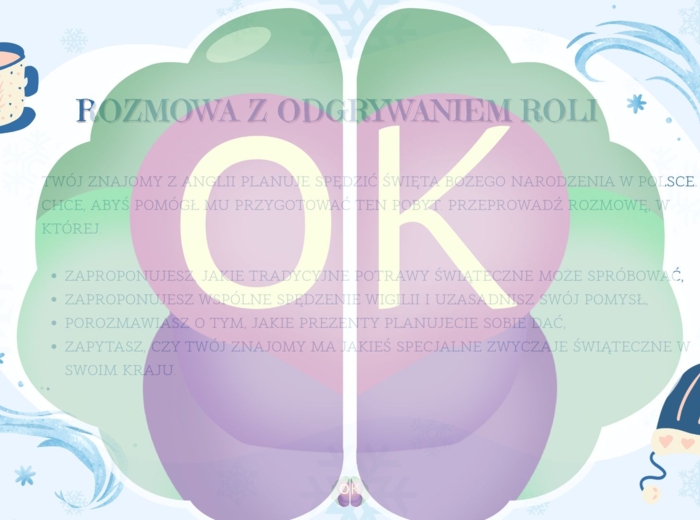 Matura Ustna 🎄 Winter & Christmas Speaking Practice – Matura Oral Exam Edition ☃️matura ustna, święta, Boże Narodzenie, zima, nowy rok, konwersacje, egzamin, speaking, opis obrazka, odgrywanie ról, argumentacja, A2–B2, przygotowanie do matury, zimowe lek