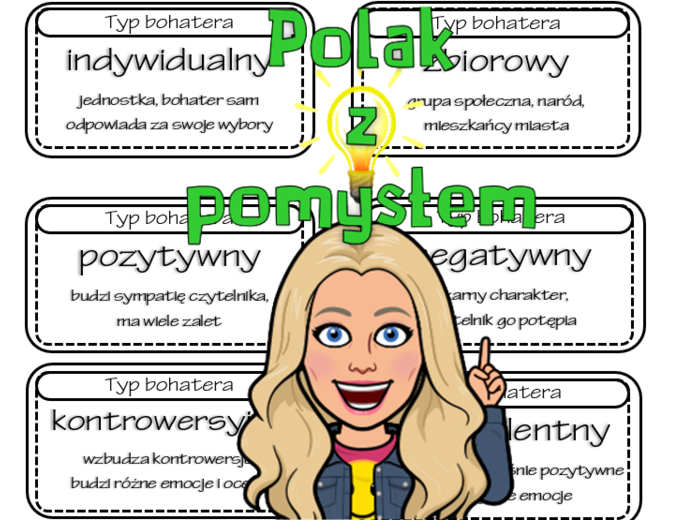 Typy bohaterów literackich - karty