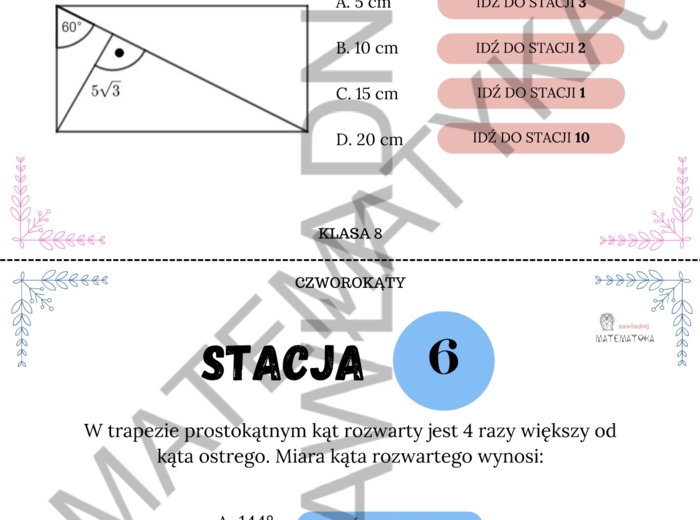 Stacje zadaniowe - czworokąty