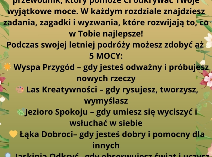WAKACYJNY DZIENNIK MOCY,ZADANIA 0-3