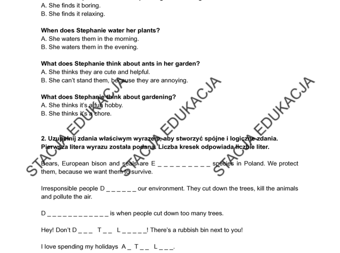 Super Powers 6 unit 1 - karta pracy / sprawdzian alternatywny