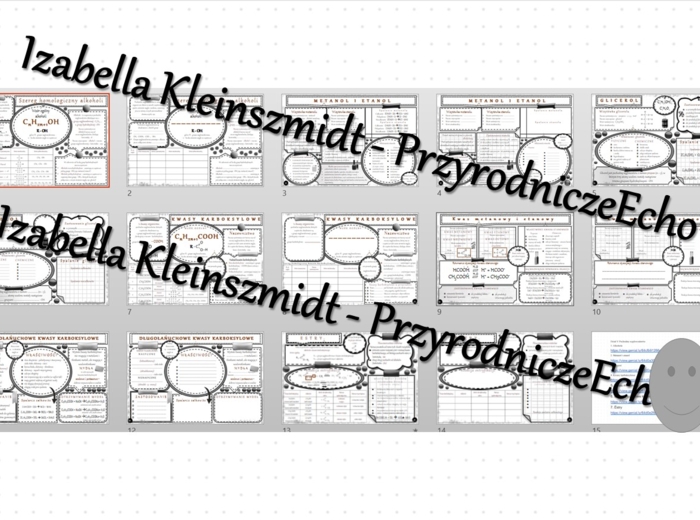 Zestaw sketchnotek i kart pracy + gratisowe linki do prezentacji multimedialnych niekomercyjnych wykonanych w genial.ly do indywidualnego pobrania i użycia do celów niekomercyjnych. Chemia 8, „Pochodne węglowodorów”