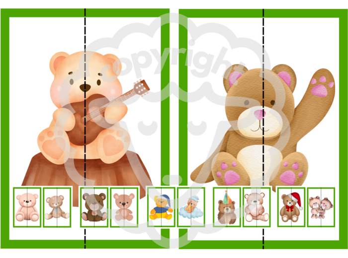 Dzień misia - gra dopasuj drugą połowę