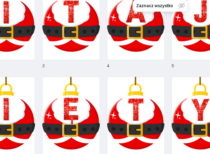 Napisy Witaj Święty Mikołaju ; Mikołajki