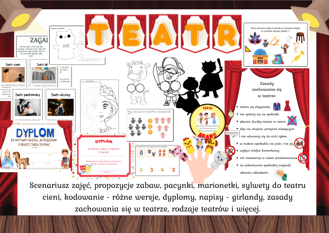 W teatrze, teatr, teatralne rekwizyty,