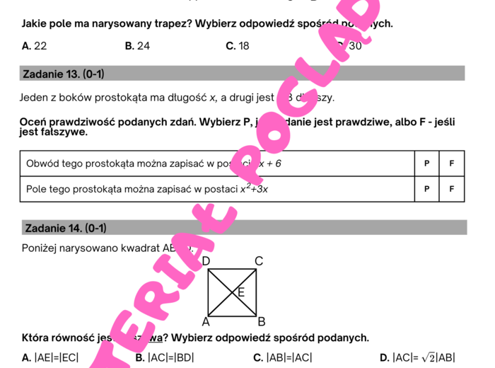 Próbny egzamin ósmoklasisty 2024/2025 matematyka