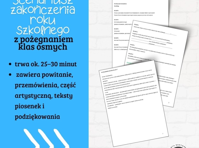Scenariusz zakończenia roku szkolnego z pożegnaniem klas ósmych
