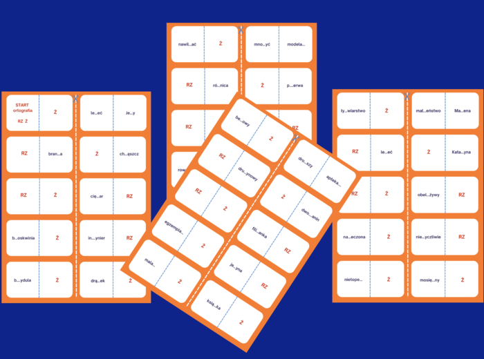 ORTOGRAFICZNE domino - ORTOGRAFIA - rz/ż.