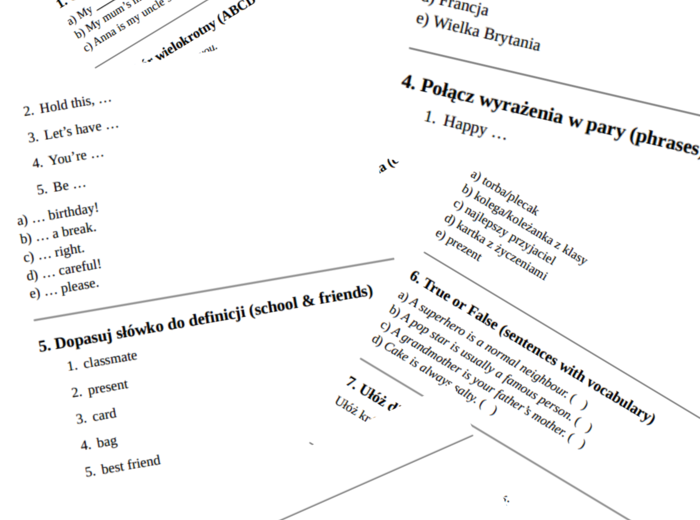 English Class A1 – Unit 1 – vocabulary revision