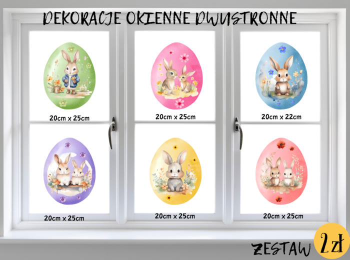 DWUSTRONNE DEKORACJE OKIENNE - Wielkanoc