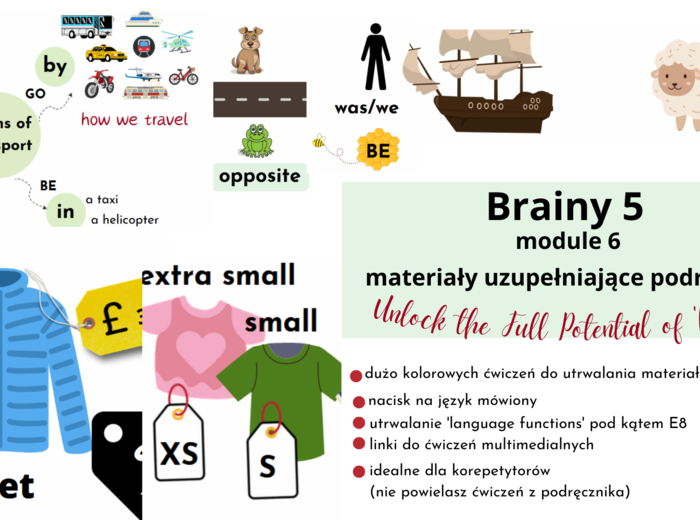 Brainy 5, unit 6, materiały rozszerzające podręcznik, was/were