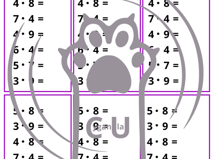 Tabliczka mnożenia – 22 karty pracy do kopiowania / wklejek – klasy 1–3
