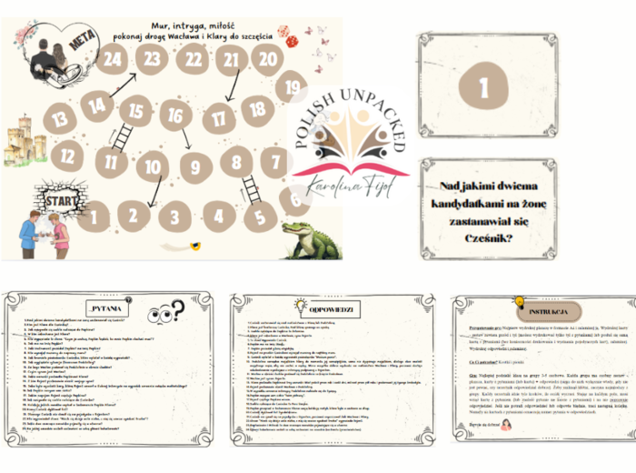 Gra planszowa "Zemsta" Aleksander Fredro, grywalizacja, lektura obowiązkowa, egzamin ósmoklasisty