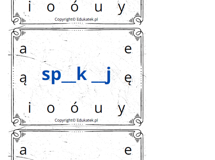 Na tropie samogłosek – utrwalanie czytania
