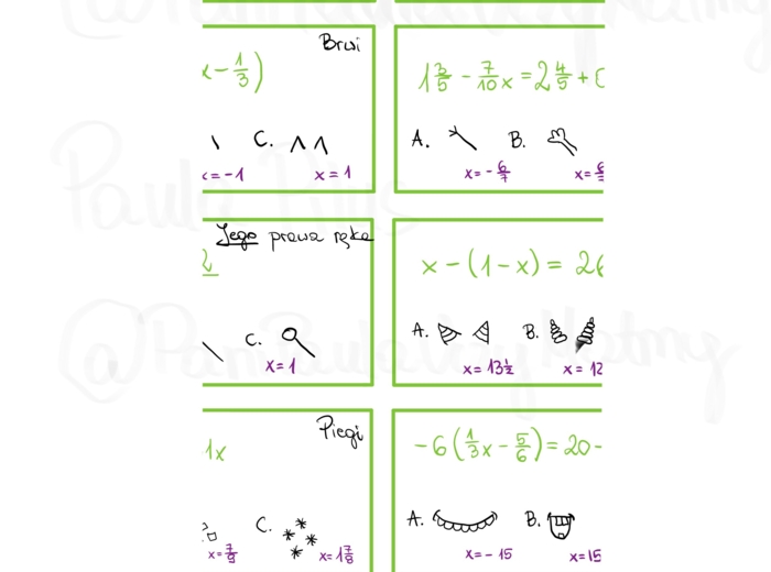 Halloween Matematyczne Stworki: Rozwiąż Równania i Stwórz Postać! – Karta Pracy z Łamigłówkami dla Klasy 7-8 oraz 1-2 liceum