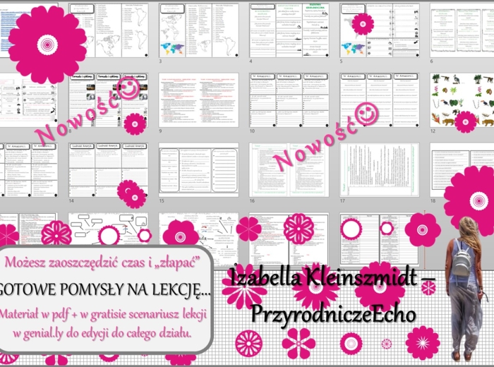 Zestaw pomysłów na lekcję/kart pracy/stacji zadaniowych/notatek/ materiałów do lekcji do działu „Ameryka” w pdf. W gratisie dodaję niekomercyjne scenariusze lekcji/pomysły na lekcje w programie genial.ly do edycji. Geografia 8. Nowość 2024/2025.