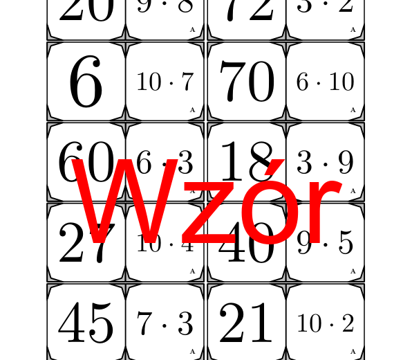 Domino - Tabliczka mnożenia | matematyka