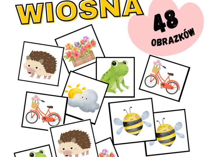 Gra MEMORY "Wiosna" – 48 wizerunków/ memo/ grywalizacja
