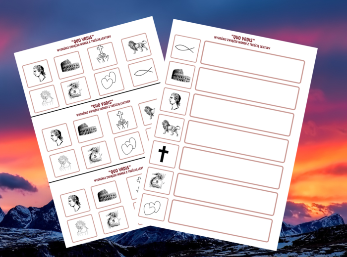 ,,QUO VADIS” – ikonki – wklejki – karta pracy – lektury 7-8