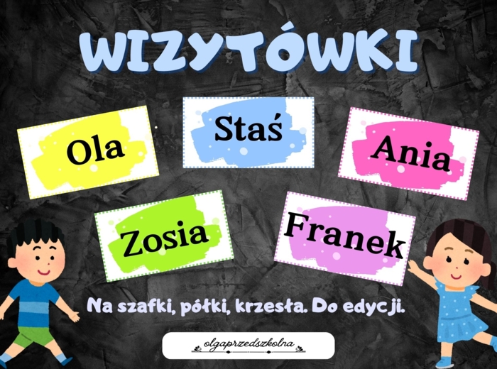 Wizytówki, imiona
