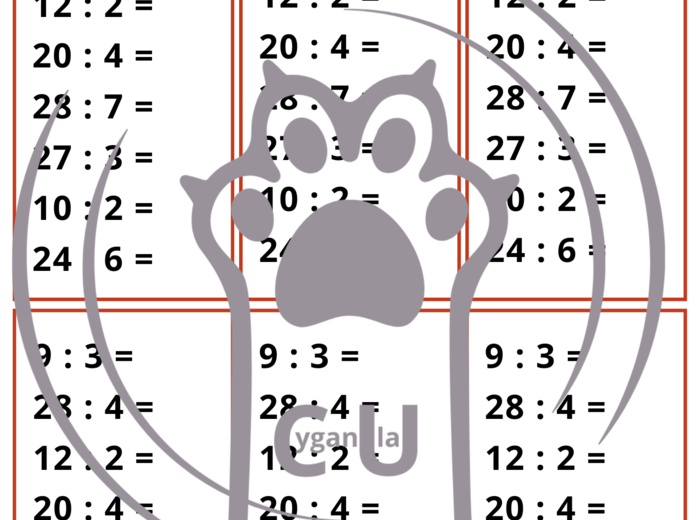 Dzielenie - zestaw do sprawdzania i utrwalania - karty pracy / wklejki