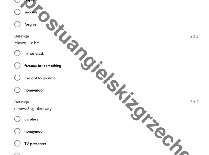 English Class A2+ – Unit 3 – testy