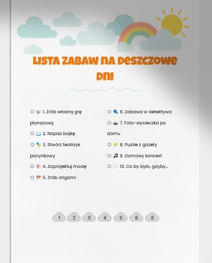 Pomysły na deszczowe dni