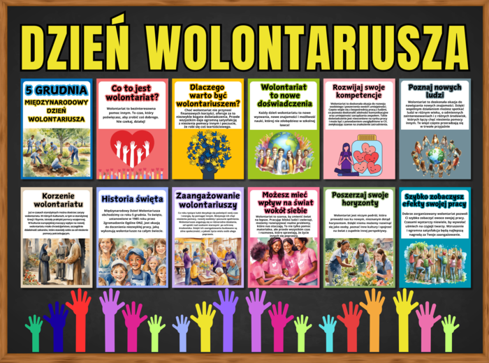 DZIEŃ WOLONTARIUSZA - zestaw materiałów na gazetkę szkolną - 5 grudnia