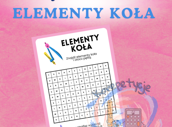 Wykreślanka elementy koła