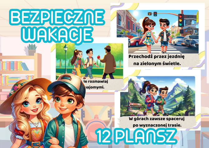 Bezpieczne wakacje - plansze