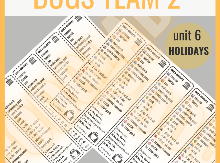 Bugs Team 2 unit 6 HOLIDAYS- zakładki do książki
