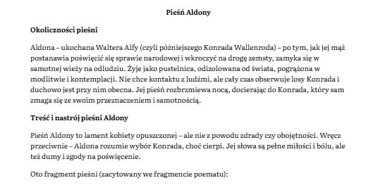 Opracowanie Konrad Wallenrod