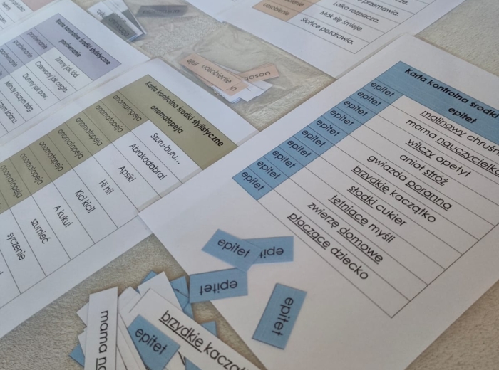 Środki stylistyczne - dopasowanie - tabela