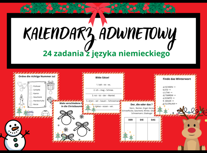 Kalendarz adwentowy - 24 zadania po niemiecku