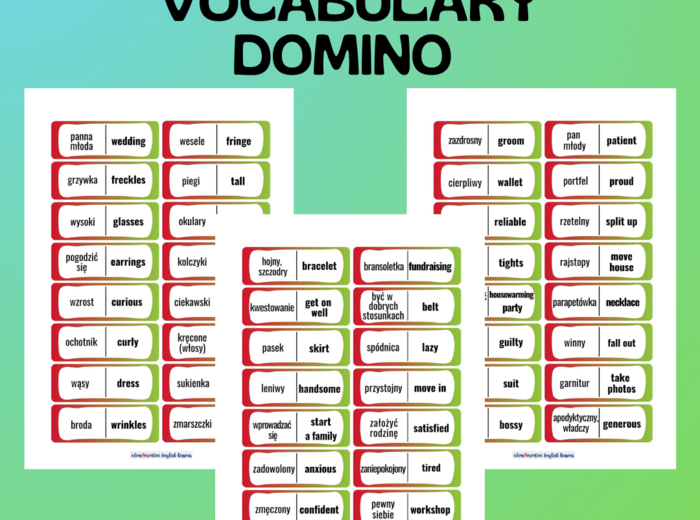 HUMAN RELATED VOCABULARY DOMINO