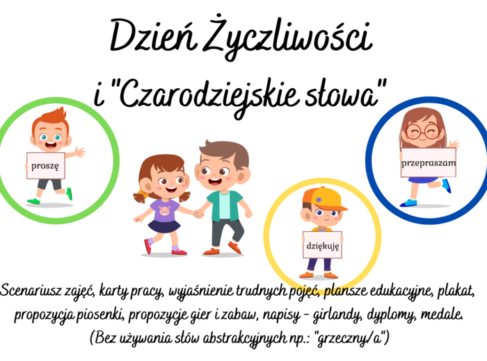 Pakiet „Dzień Życzliwości i Czarodziejskie Słowa” – Uczymy Empatii i Dobrych Manier! proszę, dziękuję, przepraszam