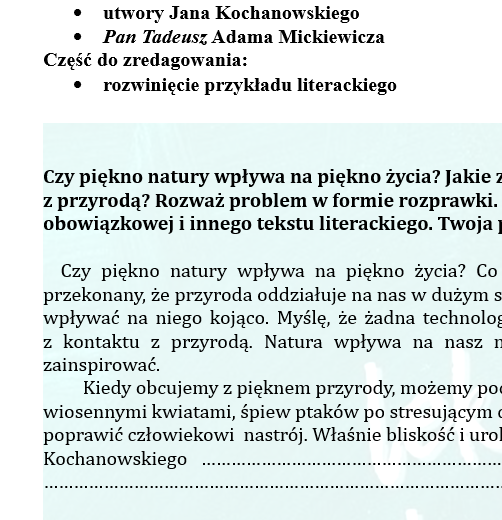 CZTERY ROZPRAWKI DO UZUPEŁNIENIA- ĆWICZENIE DLA UCZNIÓW KLAS 7-8.