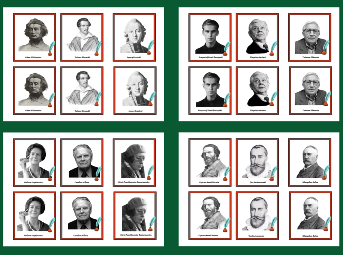 ŚWIATOWY DZIEŃ POEZJI – poeci – memory – 54 szt. – biblioteka – wersja 3