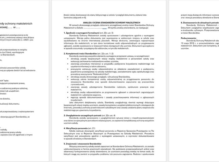 Ocena Standardów Ochrony Małoletnich – kompletny zestaw dokumentów