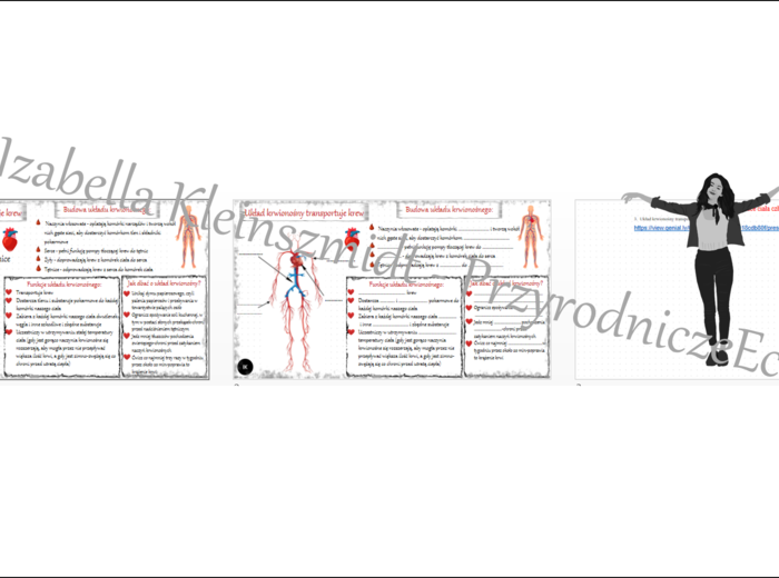 Minizestaw na temat „Układ krwionośny transportuje krew” – sketchnotka + karta pracy w power point + gratisowy link do prezentacji multimedialnej niekomercyjnej wykonanej w genial.ly do indywidualnego pobrania i użycia do celów niekomercyjnych. Przyroda 