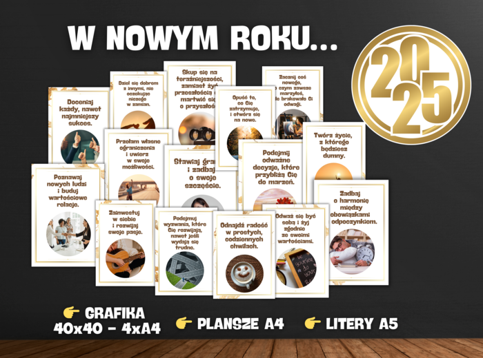W NOWYM ROKU 2025 - założenia na Nowy Rok - gazetka szkolna