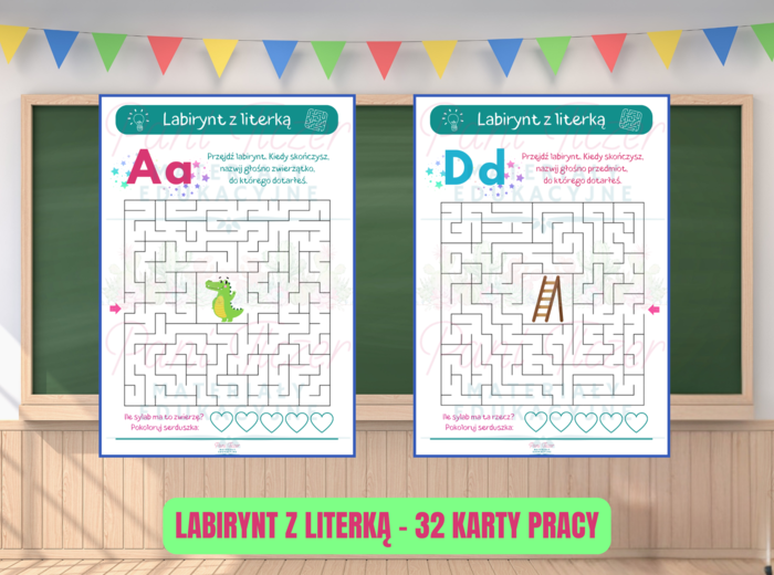 Alfabet - labirynt z literką