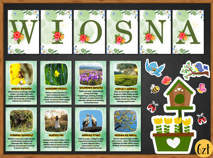 WIOSNA - zestaw materiałów edukacyjnych, grafika XXL