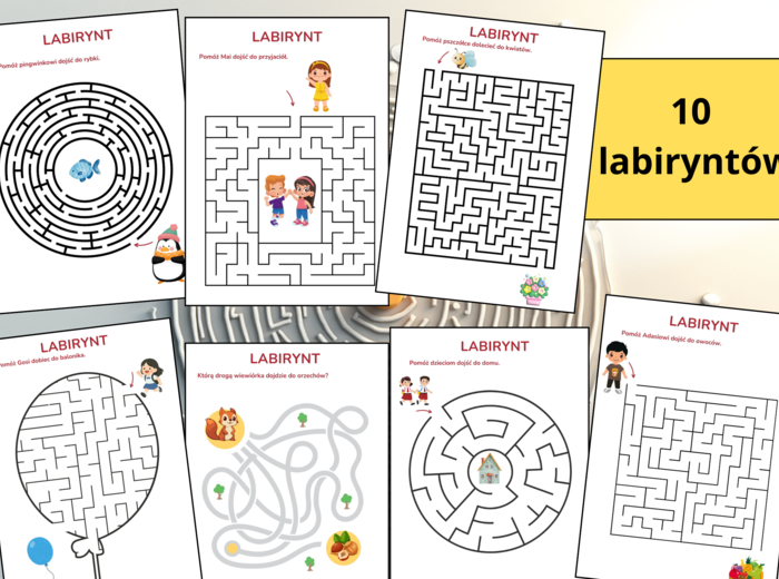 10 Labiryntów — Ćwiczenia motoryki małej i koncentracji dla dzieci