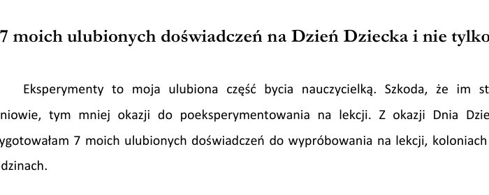 7 moich ulubionych doświadczeń na Dzień Dziecka