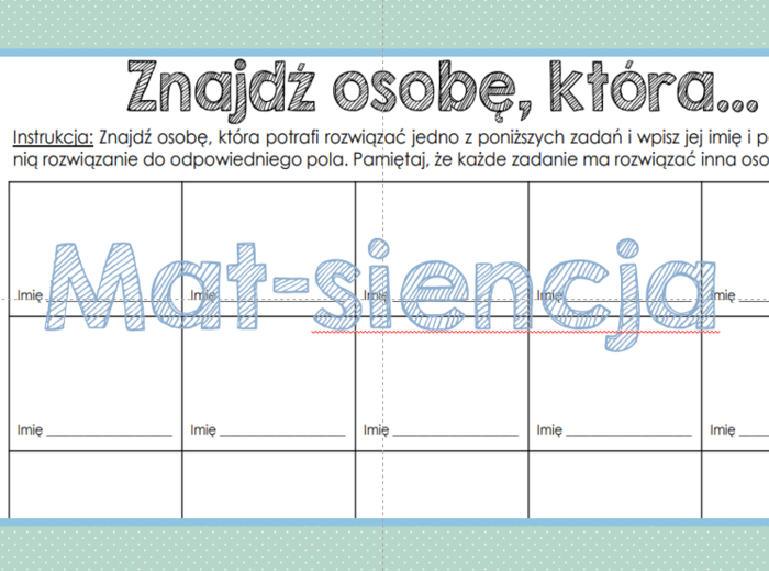 Znajdź osobę która...