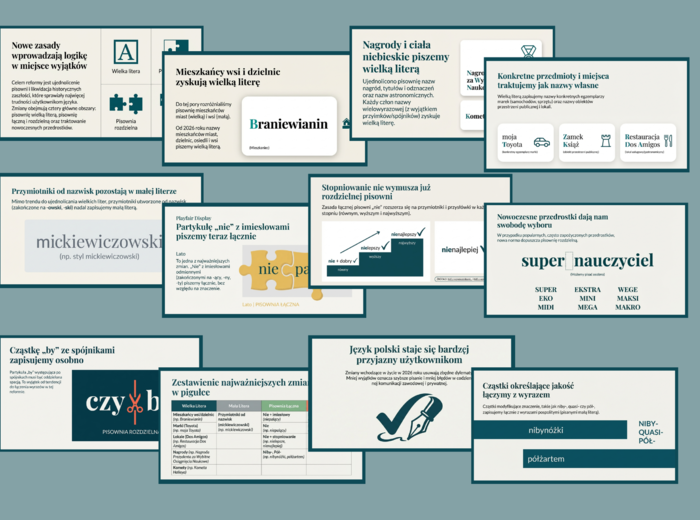 REFORMA ORTOGRAFII 2026 – prezentacja (14 slajdów) - ortografia