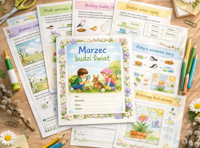 Marzec budzi świat. Karty pracy o zjawiskach wiosennych