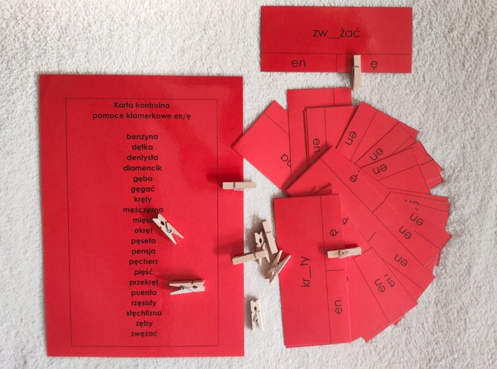 Ortografia "ę", "en" pomoce klamerkowe